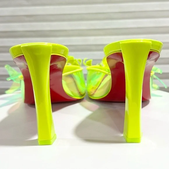 🌺CHRISTIAN LOUBOUTIN🌺 Alyah Mules Limited Edition Green Size: 37 - Picture 9 of 13